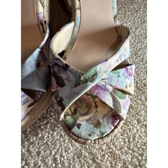Christian Siriano Floral High Heel Wedge Open Toe Size 8 - Picture 3 of 10